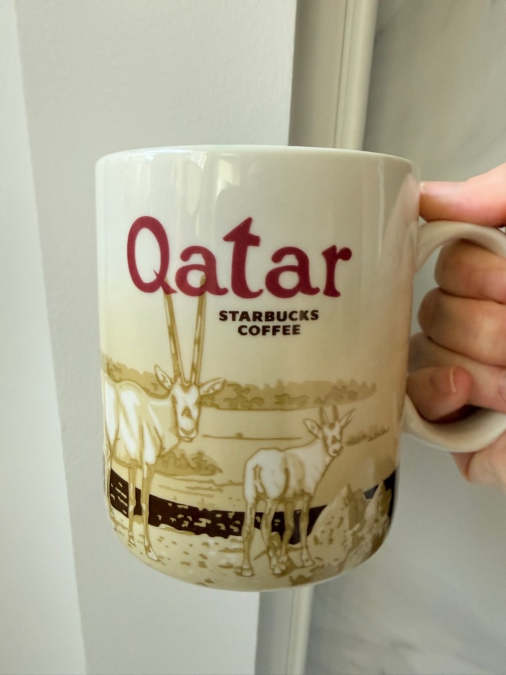 Starbucks Qatar Mug Global Icon Collector Series 16oz Arabian Oryx Doha Skyline